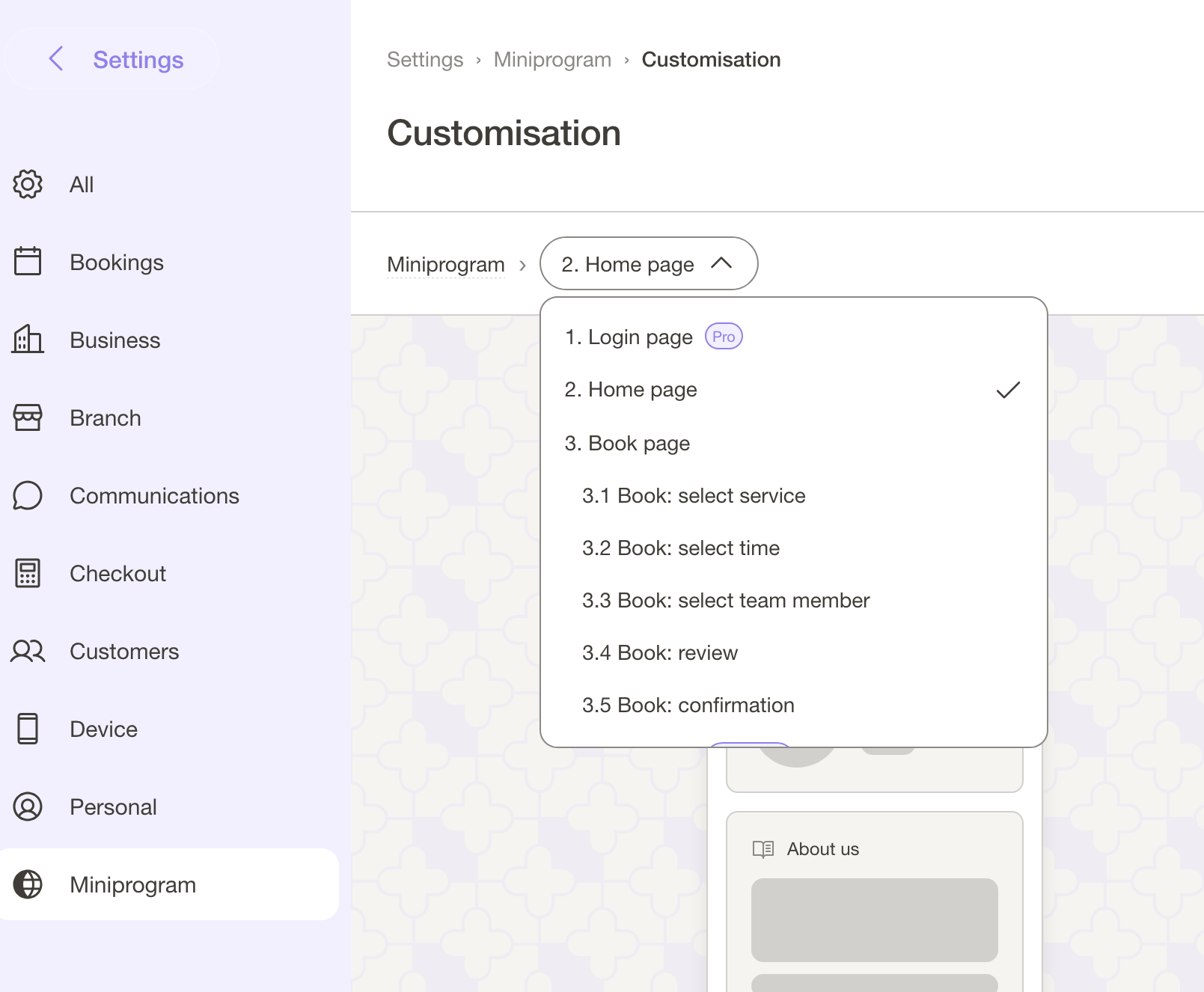 The page selector with the Pro pages unlocked.